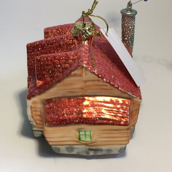 Disney Glass House Ornament With Balloons in Chimney - Picture 3 of 6